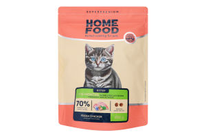 Корм д/кошенят Fresh Chicken сухий 400г Home Food