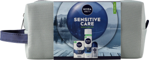 Набор Бальзам после бритья + Гель после бритья + Антиперспирант + Косметичка Sensitive care Nivea Men 4шт