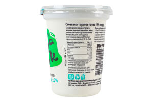 Сметана 15% термостатная Villa Milk ст 400г