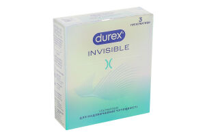 Презервативи латексні ультратонкі з силіконовою змазкою Invisible Durex 3шт