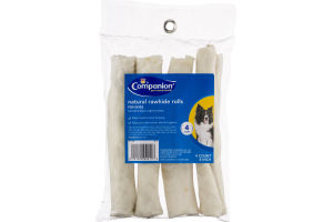Companion Natural Rawhide Rolls for Dogs 8 Inch - 4 CT