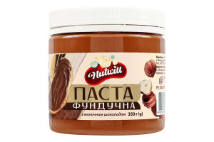 Паста фундучна з молочним шоколадом Nutwill п/б 350г