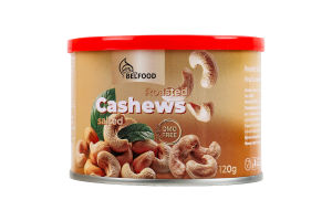 Кешью жареные соленые BelFood ж/б 120г