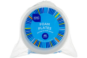 Smart Sense Foam Plates 10 1/4 IN - 48 CT