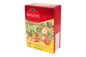 Чай чорний цейлонський байховий суцільнолистовий з додаванням рослинної сировини Ананас Hyleys к/у 100г