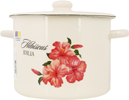 Каструля 5,5л емальована з кришкою артI1617/2 Ідилія