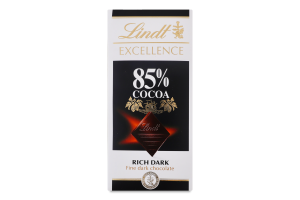 Шоколад 85% чорний гіркий Excellence Lindt к/у 100г