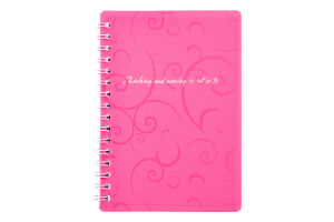 Книжка д/записів Barocco А6 клітинка пластикова обкладинка на пружині 80аркушів Buromax