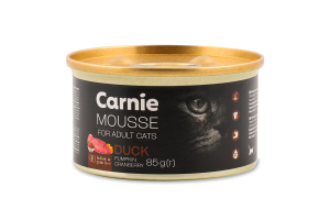 Корм д/дорослих котів Мус з качкою гарбузом журавлиною та желе 85г ж/б Carnie
