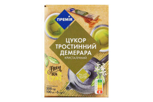Цукор коричневий тростинний нерафінований Демерара порційний ТМ "Премія" стік 500 гр
