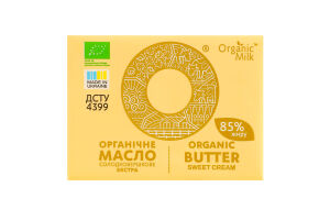 Масло сладкосливочное 85% органическое Экстра Organic Milk м/у 180г