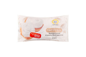 Булочка в глазури со вкусом белого шоколада Sweet bun Рома м/у 0.16кг
