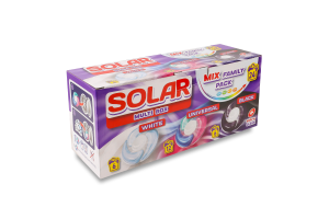 Капсулы для стирки для белых, универсальных и темных вещей Multi box Solar 24х20г