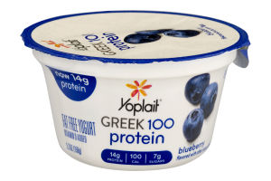 Yoplait Greek 100 Protein Fat Free Yogurt Blueberry