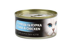 Корм д/котівз тунецем та куркою 85г ж/б ЕнімАлл