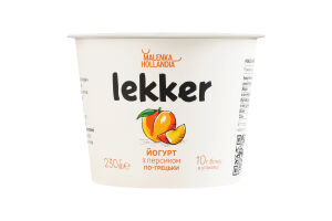 Йогурт 3% с наполнителем фруктовым Персик По-гречески Lekker ст 230г