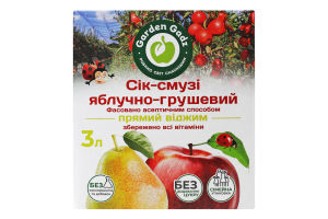 Сок-смузи яблочно-грушевый Garden Gadz к/у 3л