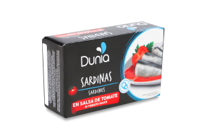 Сардины в томатном соусе консервированные Dunia к/у 125г