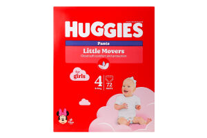 Подгузники-трусики Huggies Pants Box 4 для девочки, 9-14 кг, 72 шт