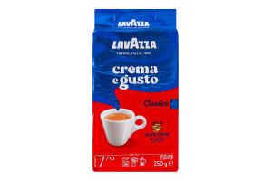 Кофе натуральный жареный молотый Crema e Gusto Classico Lavazza в/у 250г