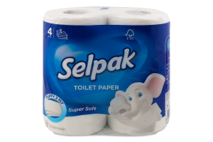 Папір туалетний 3-х шаровий Super Soft Selpak 4шт