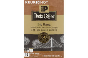 Peet's Coffee K-Cup Pods Medium Roast Coffee Big Bang - 10 CT