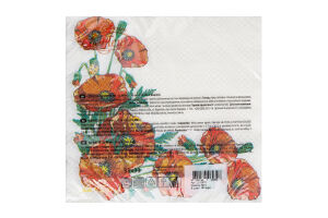 Серветки Макове поле 33*33см 2шари 16шт Ла Фльор