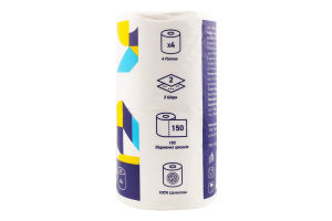 Бумага туалетная 2-х слойная Novax 4шт