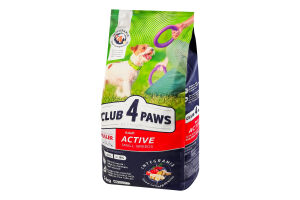 Корм сухой полнорационный для взрослых активных собак малых пород Актив Premium Club 4 Paws м/у 5кг