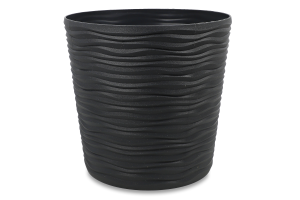 Горщик д/квітів Фьюжн 3,5л граніт з вставкою низький d20*18см арт115088 Алеана