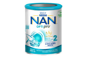 Смесь молочная сухая для детей от 6мес 2 Optipro NAN ж/б 800г