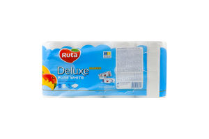Бумага туалетная 3-х слойная 160 листов Mango Pure white Deluxe Ruta 8шт