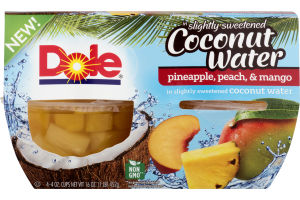Dole Pineapple, Peach & Mango in Slightly Sweetened Coconut Water - 4 CT