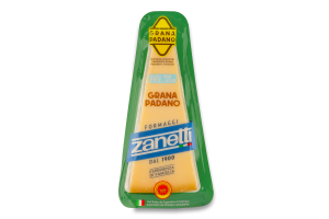 Сир 32% твердий безлактозний Grana Podano Zanetti в/у 0.2кг