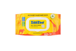 Бумага туалетная влажная с экстрактом алоэ ZooZoo 60шт