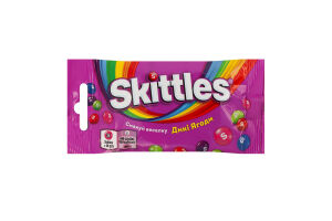 Драже жувальні в різнокольоровій цукровій оболонці Дикі ягоди Skittles м/у 38г