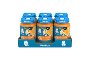 Пюре овоще-мясное для детей от 7мес стерилизованное Весенний суп с кусочками овощей, индейкой и укропом Gerber с/б 190г