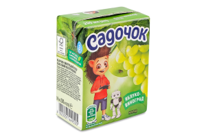 Нектар освітлений пастеризований Яблуко-виноград Садочок т/п 200мл