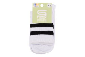 Шкарпетки Premier socks вис спорт смуж білі р20-22