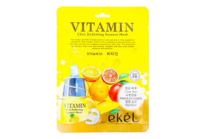 Маска д/обличчя з вітаміном С д/чутливої шкіри тканинна 25мл Екель