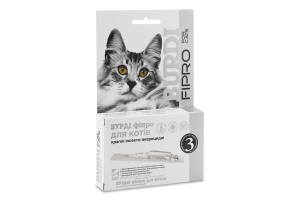 Краплі д/котів Бурді Фіпро інсектоакарицидні 3*1мл O.L.KAR.