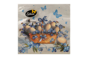 Серветки паперові Decor Пасхальний кошик 33*33см 3шари 18шт Silken