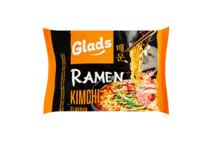 Локшина швидкого приготування з соусом зі смаком Кімчі з цукром та підсолоджувачем Рамен Glads м/у 105г
