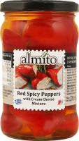 Перець червоний гострий з начинкою з вершкового сиру Almito c/б 270г