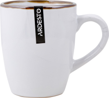 Чашка Marmo 390мл біла кераміка Ardesтo