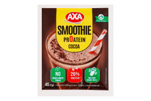 Смесь для протеинового смузи с какао и с подсластителем Axa м/у 40г