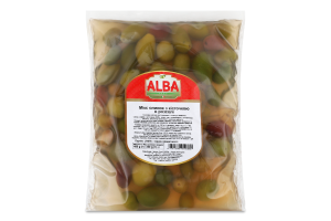Мікс оливок з/к в розсолі 400г п/е Альба Фуд