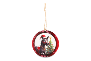 Підвіска новорічна Символ року кольорова дерево 8см в асортименті Цицак