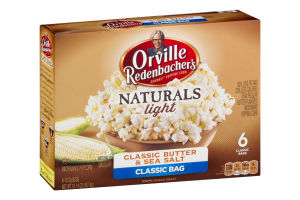 Orville Redenbacher's Naturals Light Gourmet Popping Corn Classic Bag Classic Butter & Sea Salt - 6 CT