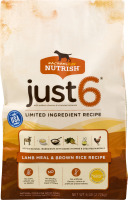 Rachael Ray Nutrish Just 6 Natural Food For Adult Dogs Lamb Meal & Brown Rice Recipe